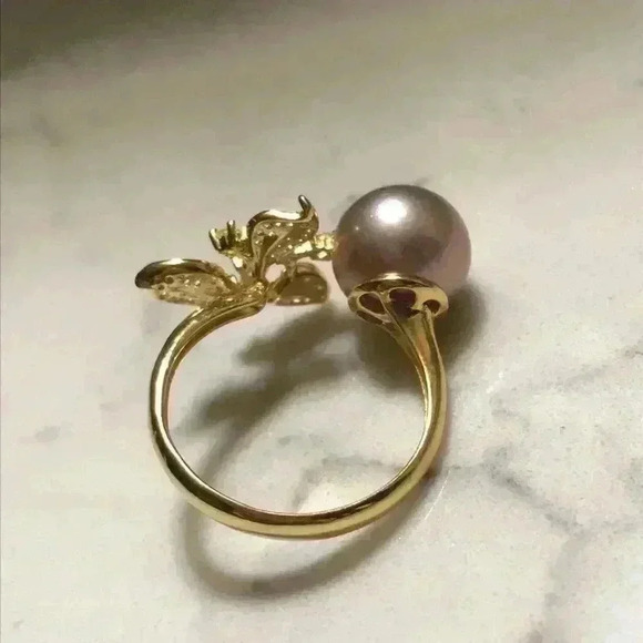 10mm Custom Made Genuine Pearl Clover Ring - Picture 11 of 15